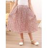 imageGORLYA Girls Chiffon Pleated Elastic High Waist ALine Boho Swing Maxi Long Skirt 414TPink Floral