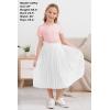imageGORLYA Girls Chiffon Pleated Elastic High Waist ALine Boho Swing Maxi Long Skirt 414TWhite