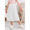imageGORLYA Girls Chiffon Pleated Elastic High Waist ALine Boho Swing Maxi Long Skirt 414TWhite