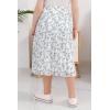 imageGORLYA Girls Chiffon Pleated Elastic High Waist ALine Boho Swing Maxi Long Skirt 414TWhite Print