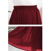 imageGORLYA Girls Chiffon Pleated Elastic High Waist ALine Boho Swing Maxi Long Skirt 414TWine Red