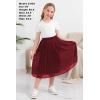 imageGORLYA Girls Chiffon Pleated Elastic High Waist ALine Boho Swing Maxi Long Skirt 414TWine Red