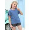 imageGORLYA Girls Cut Slit Sleeve Tie Knot Cuff Stripe Tunic TShirt Casual Pullover Top for 414T KidsBlue