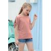 imageGORLYA Girls Cut Slit Sleeve Tie Knot Cuff Stripe Tunic TShirt Casual Pullover Top for 414T KidsPink