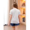imageGORLYA Girls Cut Slit Sleeve Tie Knot Cuff Stripe Tunic TShirt Casual Pullover Top for 414T KidsWhite