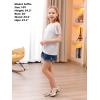 imageGORLYA Girls Cut Slit Sleeve Tie Knot Cuff Stripe Tunic TShirt Casual Pullover Top for 414T KidsWhite