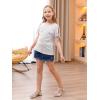 imageGORLYA Girls Cut Slit Sleeve Tie Knot Cuff Stripe Tunic TShirt Casual Pullover Top for 414T KidsWhite