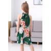imageGORLYA Girls Halter Neck Cold Shoulder Sleeveless Summer Casual Sundress Aline Dress with Pockets for 412 YearsGreen Print