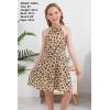 imageGORLYA Girls Halter Neck Cold Shoulder Sleeveless Summer Casual Sundress Aline Dress with Pockets for 412 YearsLeopard