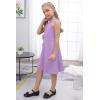 imageGORLYA Girls Halter Neck Cold Shoulder Sleeveless Summer Casual Sundress Aline Dress with Pockets for 412 YearsMauve