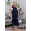 imageGORLYA Girls Halter Neck Cold Shoulder Sleeveless Summer Casual Sundress Aline Dress with Pockets for 412 YearsNavy