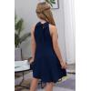 imageGORLYA Girls Halter Neck Cold Shoulder Sleeveless Summer Casual Sundress Aline Dress with Pockets for 412 YearsNavy