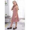 imageGORLYA Girls Halter Neck Cold Shoulder Sleeveless Summer Casual Sundress Aline Dress with Pockets for 412 YearsPink
