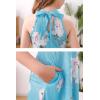 imageGORLYA Girls Halter Neck Cold Shoulder Sleeveless Summer Casual Sundress Aline Dress with Pockets for 412 YearsSky Blue Print