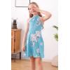 imageGORLYA Girls Halter Neck Cold Shoulder Sleeveless Summer Casual Sundress Aline Dress with Pockets for 412 YearsSky Blue Print