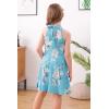 imageGORLYA Girls Halter Neck Cold Shoulder Sleeveless Summer Casual Sundress Aline Dress with Pockets for 412 YearsSky Blue Print