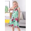 imageGORLYA Girls Halter Neck Cold Shoulder Sleeveless Summer Casual Sundress Aline Dress with Pockets for 412 YearsTeal Print