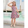 imageGORLYA Girls Halter Neck Cold Shoulder Sleeveless Summer Casual Sundress Aline Dress with Pockets for 412 YearsUsa Flag