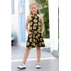 imageGORLYA Girls Halter Neck Cold Shoulder Sleeveless Summer Casual Sundress Aline Dress with Pockets for 412 YearsYellow Flower
