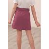 imageGORLYA Girls Paper Bag Elastic Waist Button Trim Front Belted Skirts with Pockets 414TFuchsia