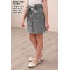 imageGORLYA Girls Paper Bag Elastic Waist Button Trim Front Belted Skirts with Pockets 414TGray