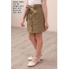 imageGORLYA Girls Paper Bag Elastic Waist Button Trim Front Belted Skirts with Pockets 414TKhaki
