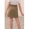 imageGORLYA Girls Paper Bag Elastic Waist Button Trim Front Belted Skirts with Pockets 414TKhaki