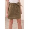 imageGORLYA Girls Paper Bag Elastic Waist Button Trim Front Belted Skirts with Pockets 414TKhaki