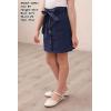 imageGORLYA Girls Paper Bag Elastic Waist Button Trim Front Belted Skirts with Pockets 414TNavy
