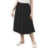 imageGORLYA Girls ALine Elastic High Waist Pleated Swing Maxi Skirt with Pockets for 414TBlack
