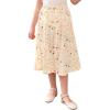 imageGORLYA Girls Boho Casual Elastic High Waist Tiered Ruffle Hem Long Swing Maxi Skirt 414TYellow Print