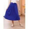 imageGORLYA Girls ALine Bow Knot Elastic High Waist Swing Maxi Skirt with Pockets for 414TBlue