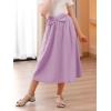 imageGORLYA Girls ALine Bow Knot Elastic High Waist Swing Maxi Skirt with Pockets for 414TMauve