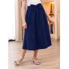 imageGORLYA Girls ALine Bow Knot Elastic High Waist Swing Maxi Skirt with Pockets for 414TNavy