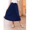 imageGORLYA Girls ALine Bow Knot Elastic High Waist Swing Maxi Skirt with Pockets for 414TNavy