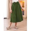 imageGORLYA Girls ALine Bow Knot Elastic High Waist Swing Maxi Skirt with Pockets for 414TOlive
