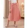 imageGORLYA Girls ALine Bow Knot Elastic High Waist Swing Maxi Skirt with Pockets for 414TPink
