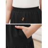 imageGORLYA Girls Casual Button Front Ruffle Hem Elastic High Waist Long Swing Tiered Maxi Skirt for 616YBlack