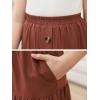 imageGORLYA Girls Casual Button Front Ruffle Hem Elastic High Waist Long Swing Tiered Maxi Skirt for 616YBrown