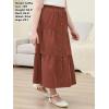 imageGORLYA Girls Casual Button Front Ruffle Hem Elastic High Waist Long Swing Tiered Maxi Skirt for 616YBrown