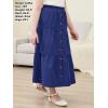imageGORLYA Girls Casual Button Front Ruffle Hem Elastic High Waist Long Swing Tiered Maxi Skirt for 616YNavy