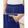 imageGORLYA Girls Casual Button Front Ruffle Hem Elastic High Waist Long Swing Tiered Maxi Skirt for 616YNavy