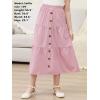imageGORLYA Girls Casual Button Front Ruffle Hem Elastic High Waist Long Swing Tiered Maxi Skirt for 616YPink