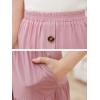 imageGORLYA Girls Casual Button Front Ruffle Hem Elastic High Waist Long Swing Tiered Maxi Skirt for 616YPink