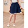 imageGORLYA Girls Casual Elastic High Waist ALine Swing Linen Skirts with Scallop Trim Lace Hem for 414TNavy