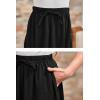 imageGORLYA Girls Casual Scallop Trim Hem Elastic Waist ALine Swing Midi Skirt with Pockets for 414TBlack