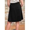 imageGORLYA Girls Casual Scallop Trim Hem Elastic Waist ALine Swing Midi Skirt with Pockets for 414TBlack