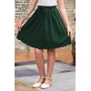 imageGORLYA Girls Casual Scallop Trim Hem Elastic Waist ALine Swing Midi Skirt with Pockets for 414TGreen