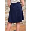 imageGORLYA Girls Casual Scallop Trim Hem Elastic Waist ALine Swing Midi Skirt with Pockets for 414TNavy