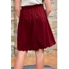 imageGORLYA Girls Casual Scallop Trim Hem Elastic Waist ALine Swing Midi Skirt with Pockets for 414TWine Red